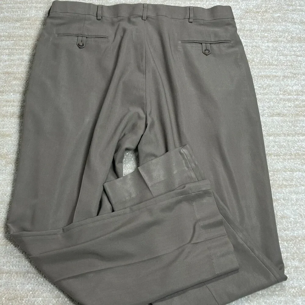 Levis Slates Dress Pants Men W42 L32 Brown Classic Fit Vintage 1998 Shiny Look